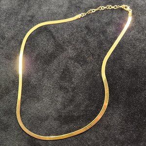 (RARE) Mejuri 14k Solid Gold Herringbone Chain Necklace